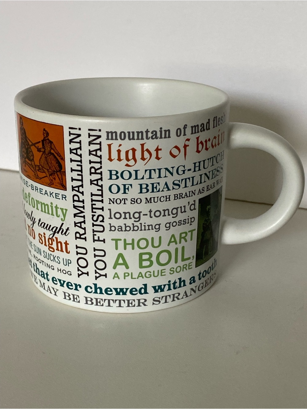 Unemployed Philosophers Guild Mug SHAKESPEAREAN Insults 14 Oz. 2015 Shakespeare